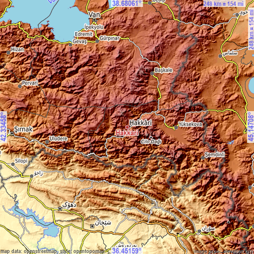 Topographic map of Hakkâri
