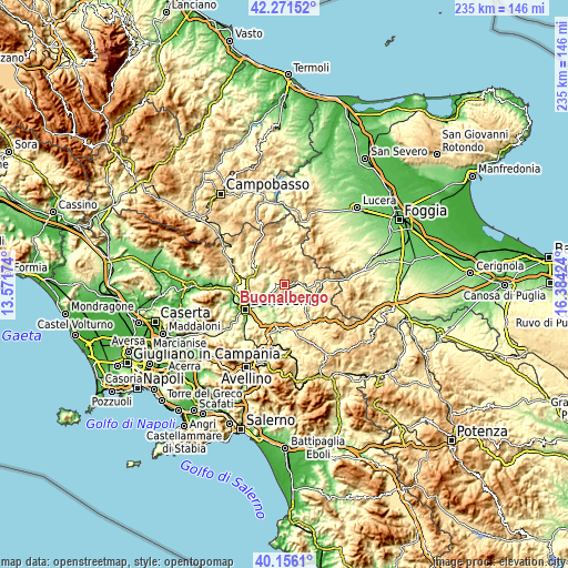 Topographic map of Buonalbergo