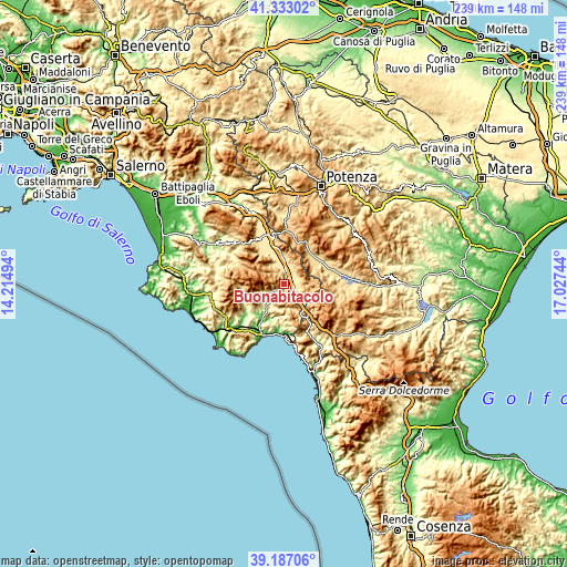 Topographic map of Buonabitacolo