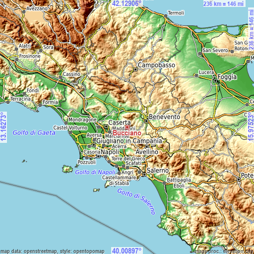 Topographic map of Bucciano