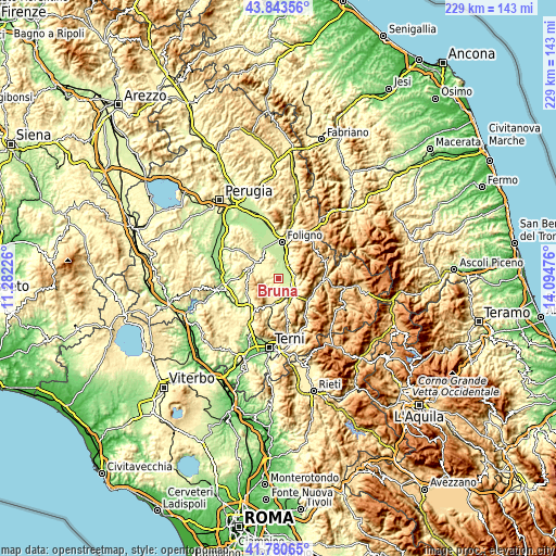 Topographic map of Bruna