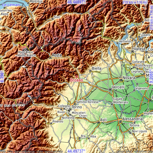 Topographic map of Brosso