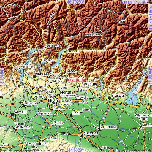 Topographic map of Brembilla