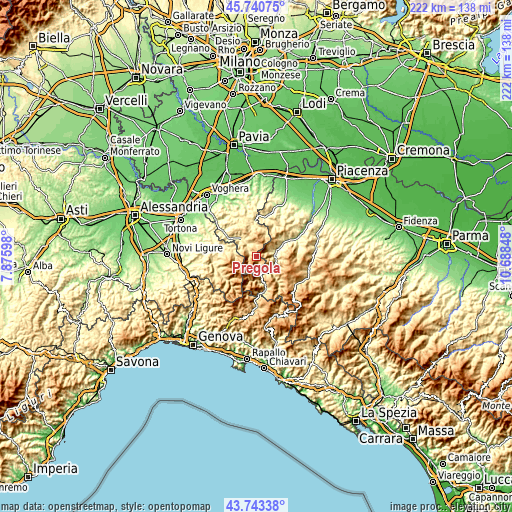 Topographic map of Pregola