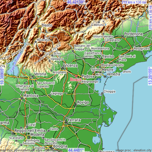 Topographic map of Bosco