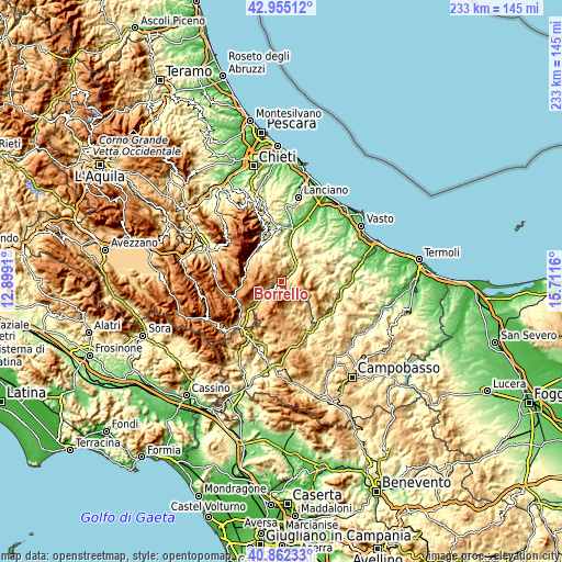 Topographic map of Borrello