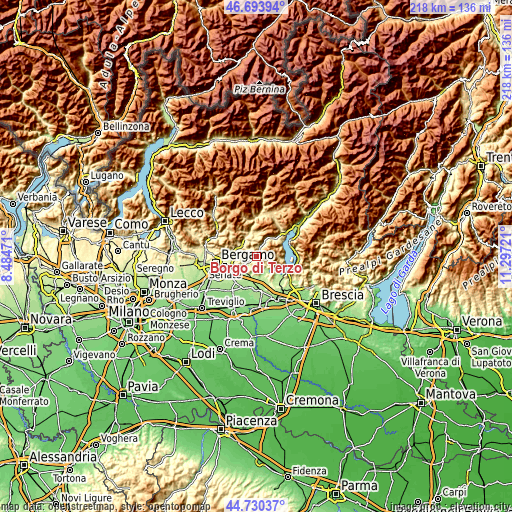 Topographic map of Borgo di Terzo