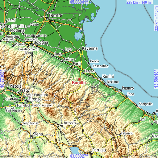 Topographic map of Borello