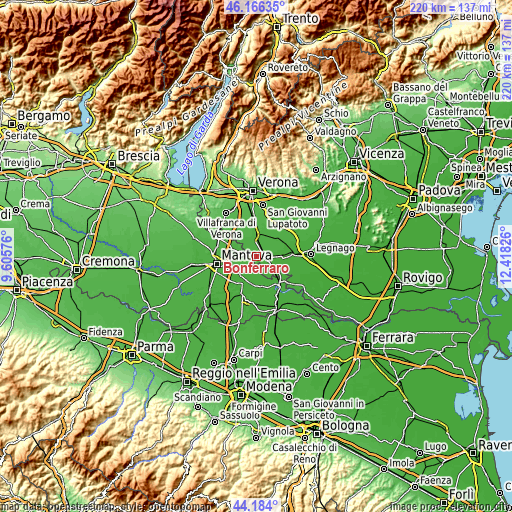 Topographic map of Bonferraro