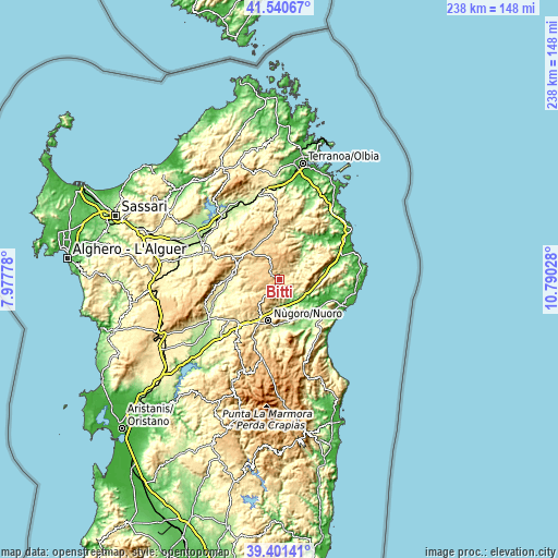 Topographic map of Bitti