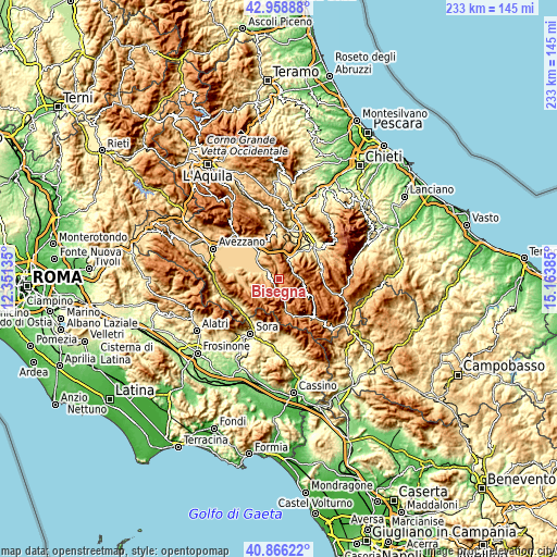 Topographic map of Bisegna