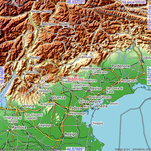 Topographic map of Bigolino