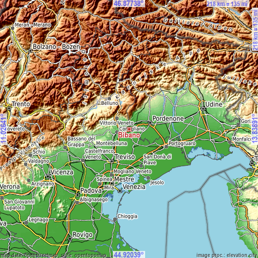 Topographic map of Bibano