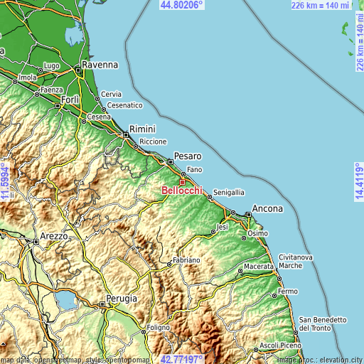 Topographic map of Bellocchi