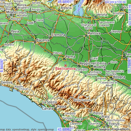Topographic map of Basilicanova