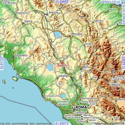 Topographic map of Baschi