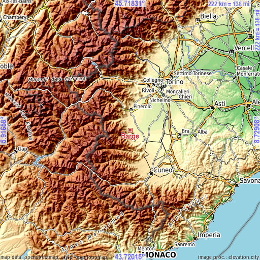 Topographic map of Barge