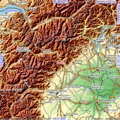 Topographic map of Bard