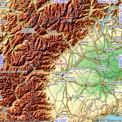 Topographic map of Barbania