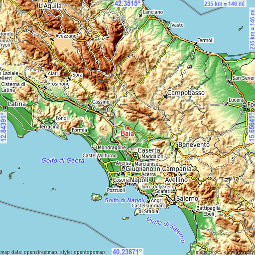 Topographic map of Baia