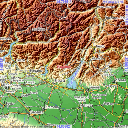 Topographic map of Bagolino