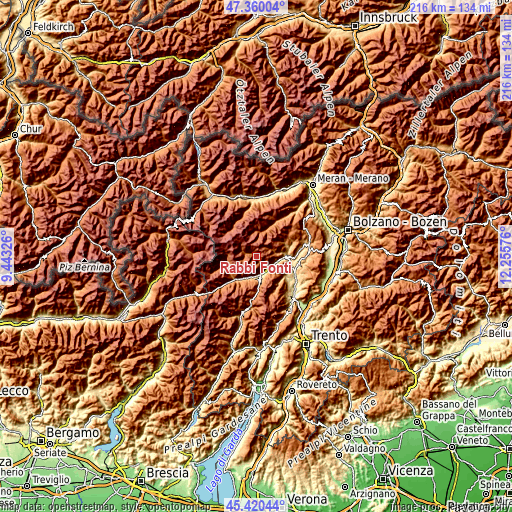 Topographic map of Rabbi Fonti