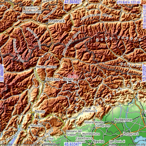 Topographic map of Badia