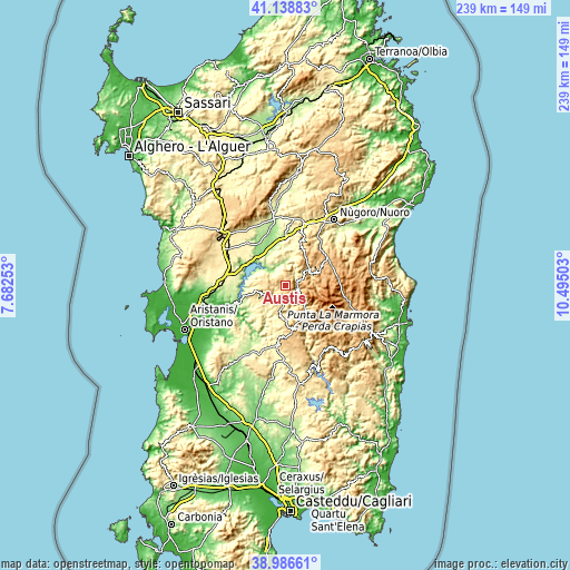 Topographic map of Austis