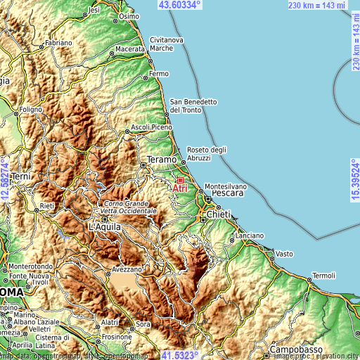 Topographic map of Atri