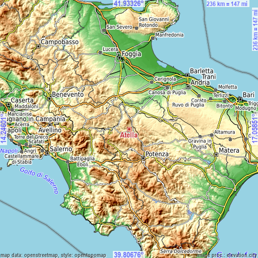 Topographic map of Atella