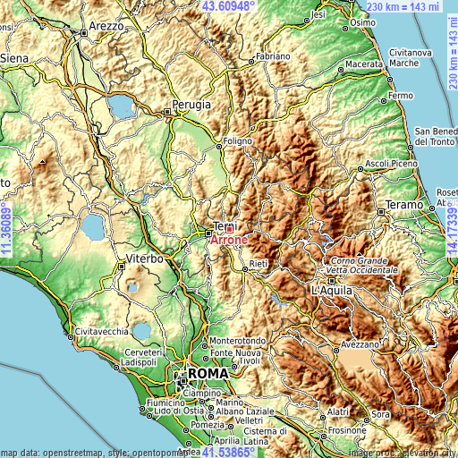 Topographic map of Arrone