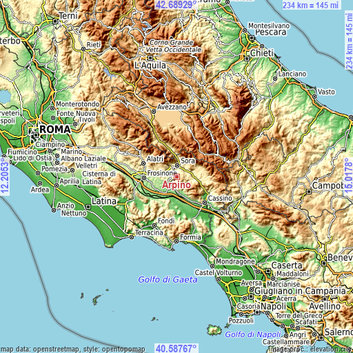 Topographic map of Arpino