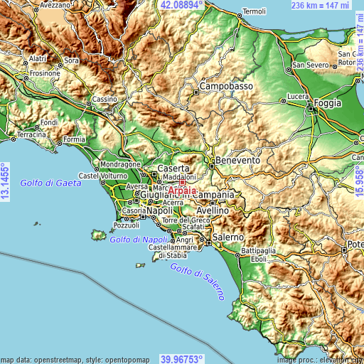 Topographic map of Arpaia