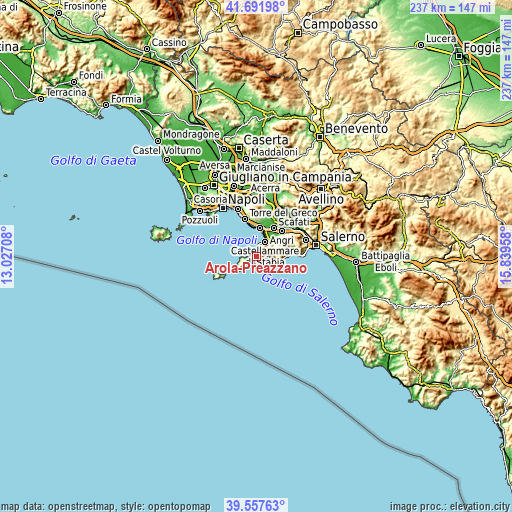 Topographic map of Arola-Preazzano