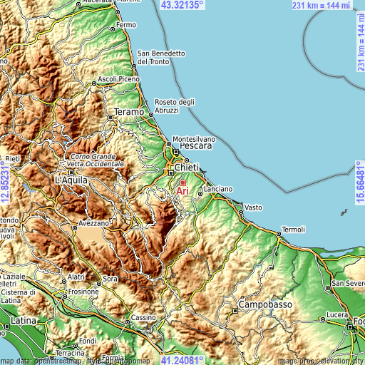 Topographic map of Ari