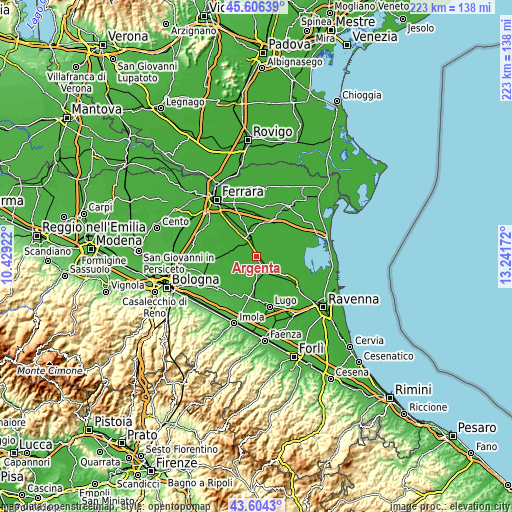 Topographic map of Argenta