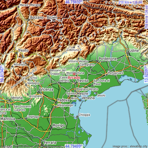 Topographic map of Arcade