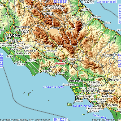 Topographic map of Aquino