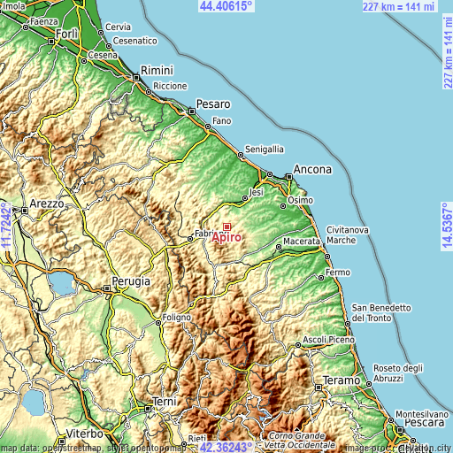 Topographic map of Apiro