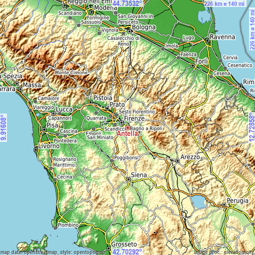Topographic map of Antella