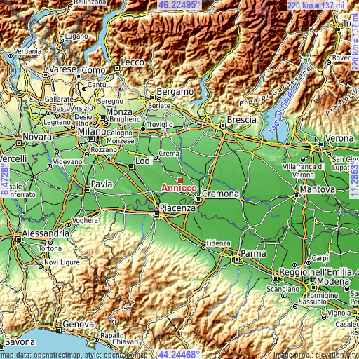 Topographic map of Annicco