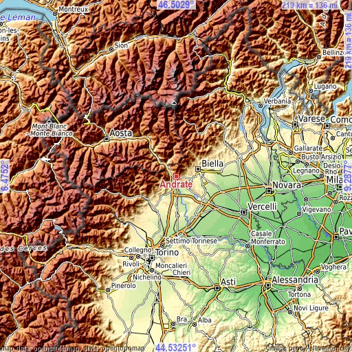 Topographic map of Andrate