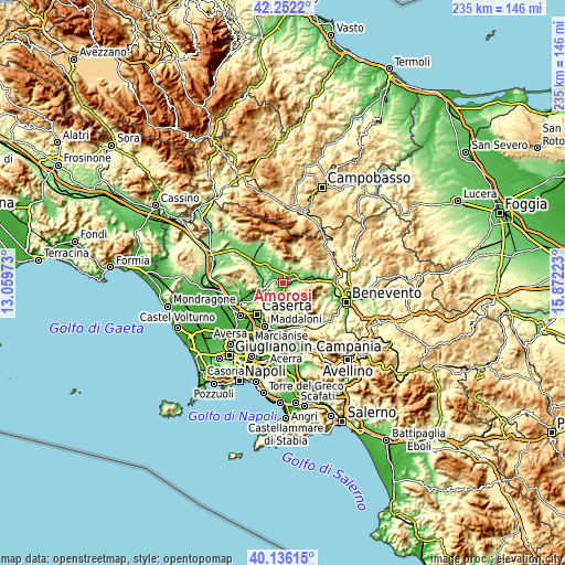 Topographic map of Amorosi