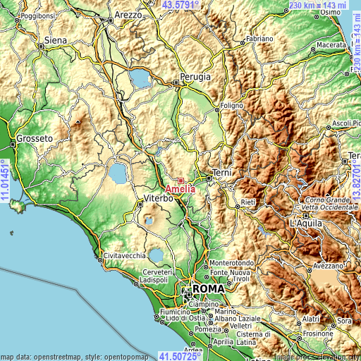 Topographic map of Amelia