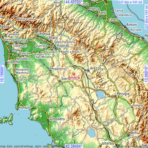 Topographic map of Ambra