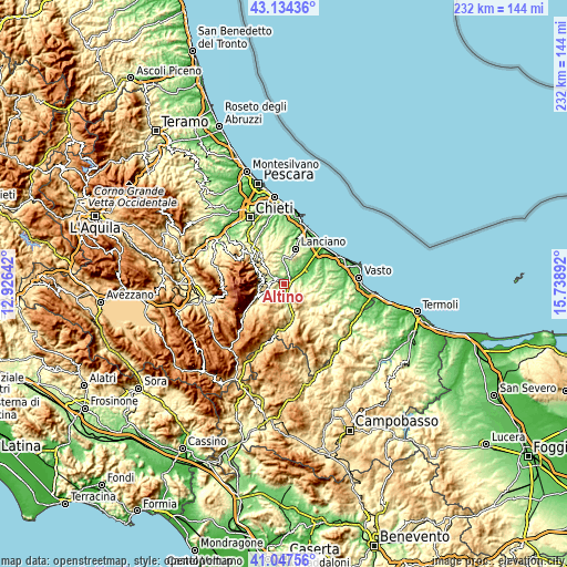 Topographic map of Altino