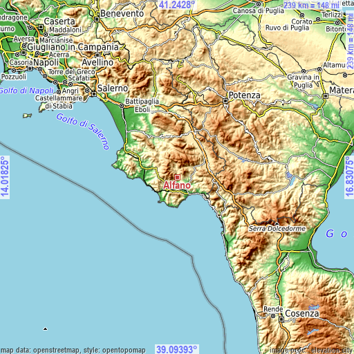 Topographic map of Alfano