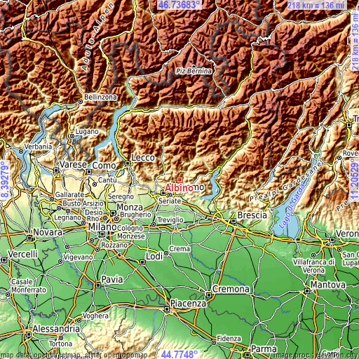 Topographic map of Albino