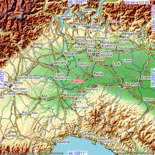 Topographic map of Alagna