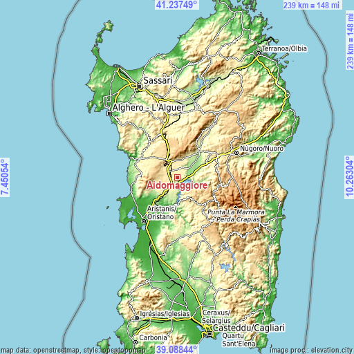 Topographic map of Aidomaggiore